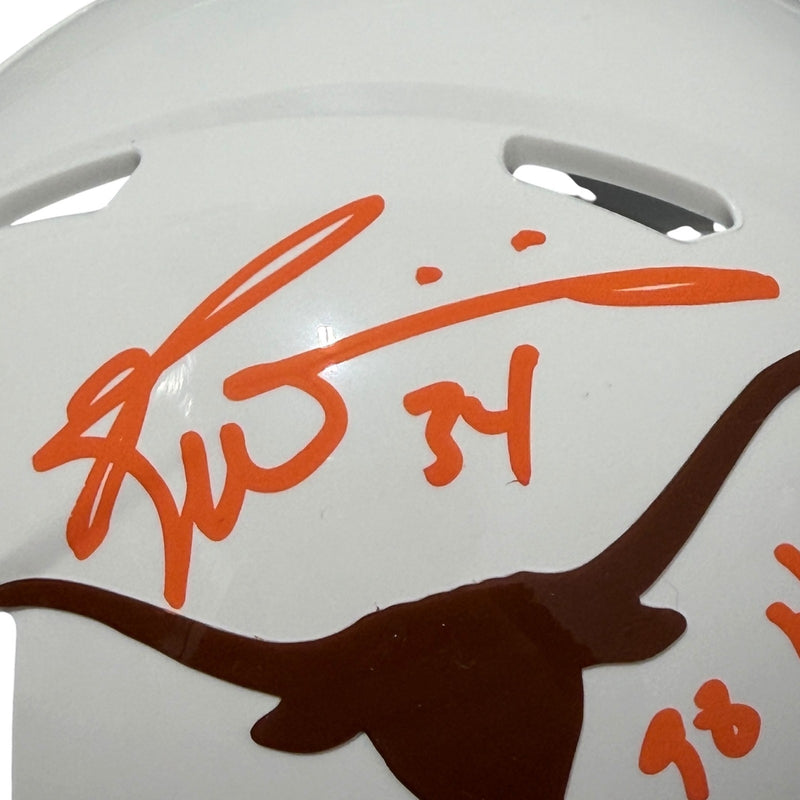 Ricky Williams Signed Texas Longhorns Mini Helmet (98 Heisman) JSA Witness