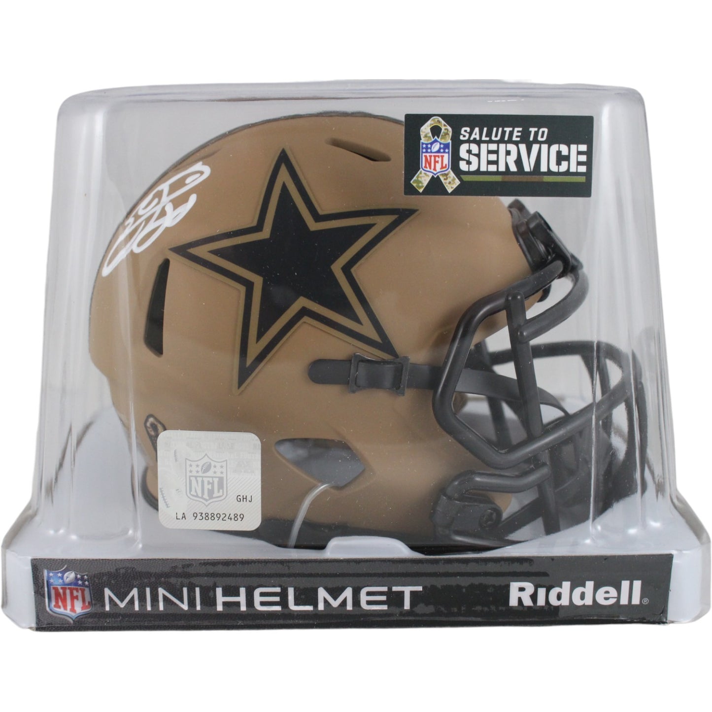 Emmitt Smith Dallas Cowboys Autographed Salute to Service Mini Helmet
