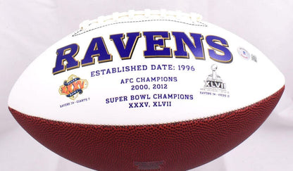 Ed Reed Autographed Baltimore Ravens Logo Football