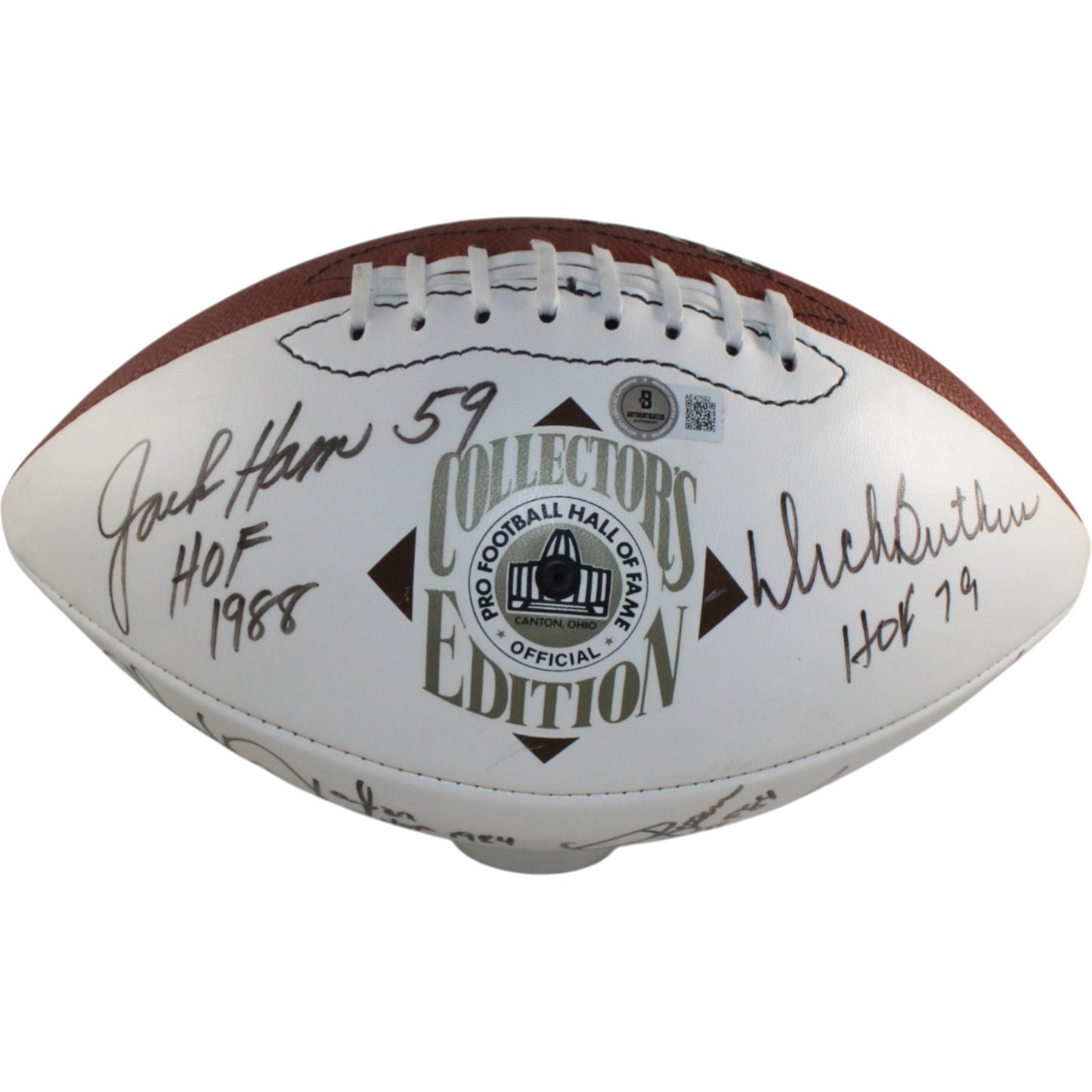 Butkus, Dorsett & More Multi-Signed NFL Hall of Fame Logo Football