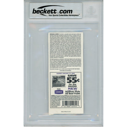 Ray Lewis Autographed Baltimore Ravens Ticket Stub (10/24/04) BAS Slabbed