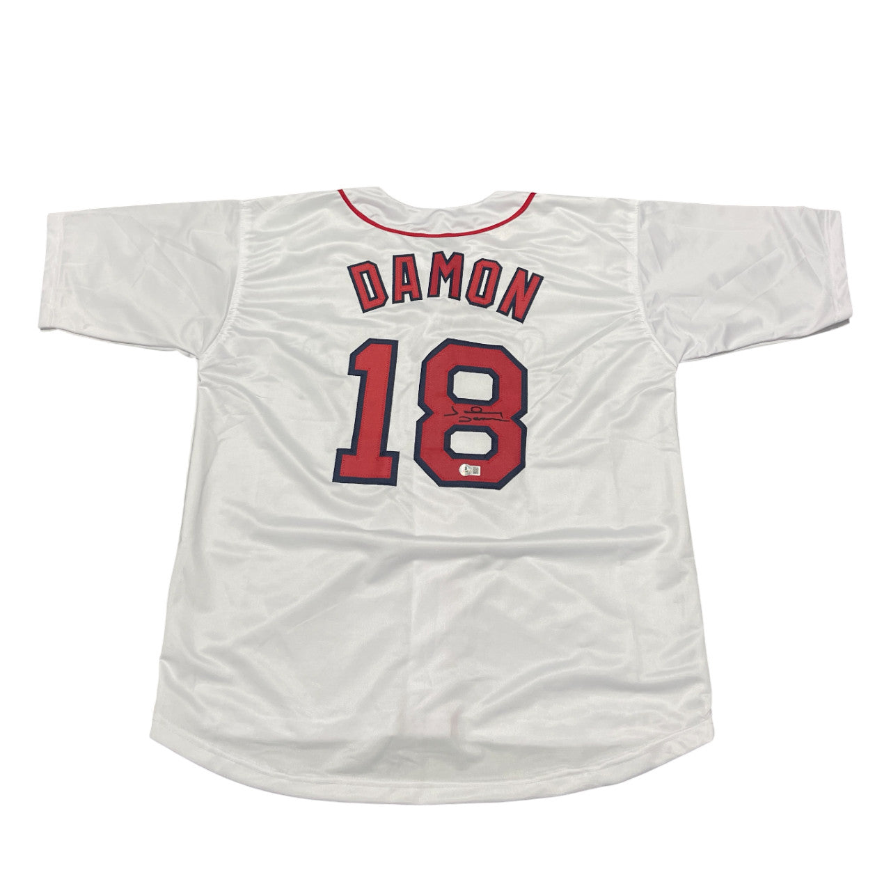 Johnny Damon Signed Boston Red Sox Custom Jersey (Beckett Witness)