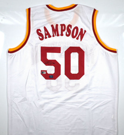 Ralph Sampson Signed White Custom Basketball Jersey