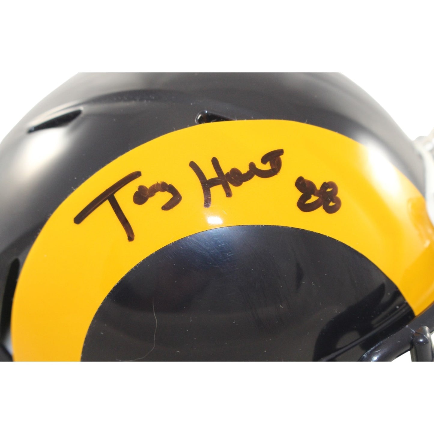 Torry Holt Signed Los Angeles Rams Throwback Mini Helmet