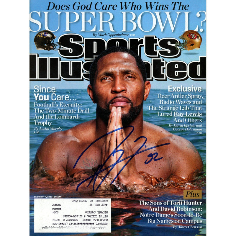 Ray Lewis Autographed Baltimore Ravens Sports Illustrated Magazine