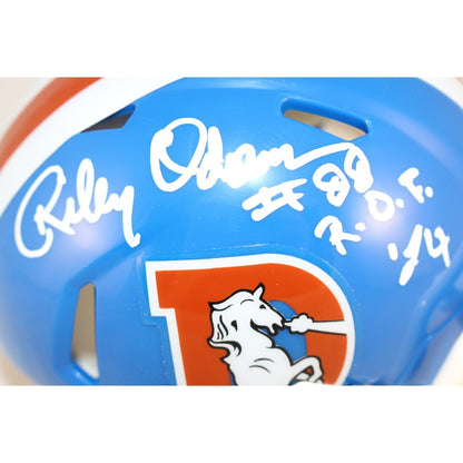 Riley Odoms Signed Denver Broncos Throwback Mini Helmet ROF 24