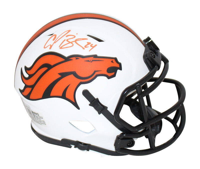Champ Bailey Denver Broncos Signed Lunar Mini Helmet (Beckett COA)