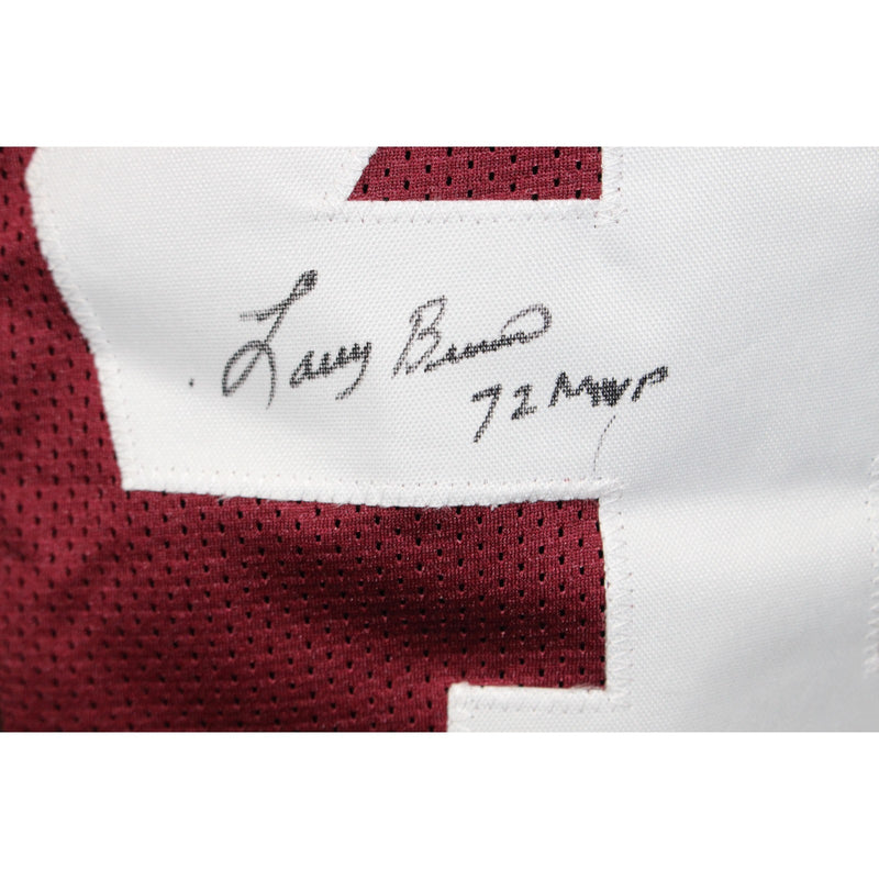 Larry Brown Autographed Red Pro Style Jersey with "72 MVP" Inscription