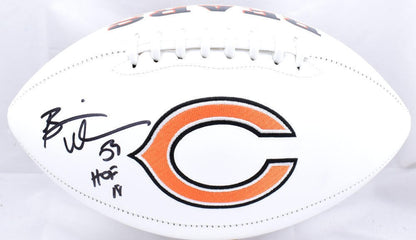 Brian Urlacher Autographed Chicago Bears Logo Football with HOF Inscription
