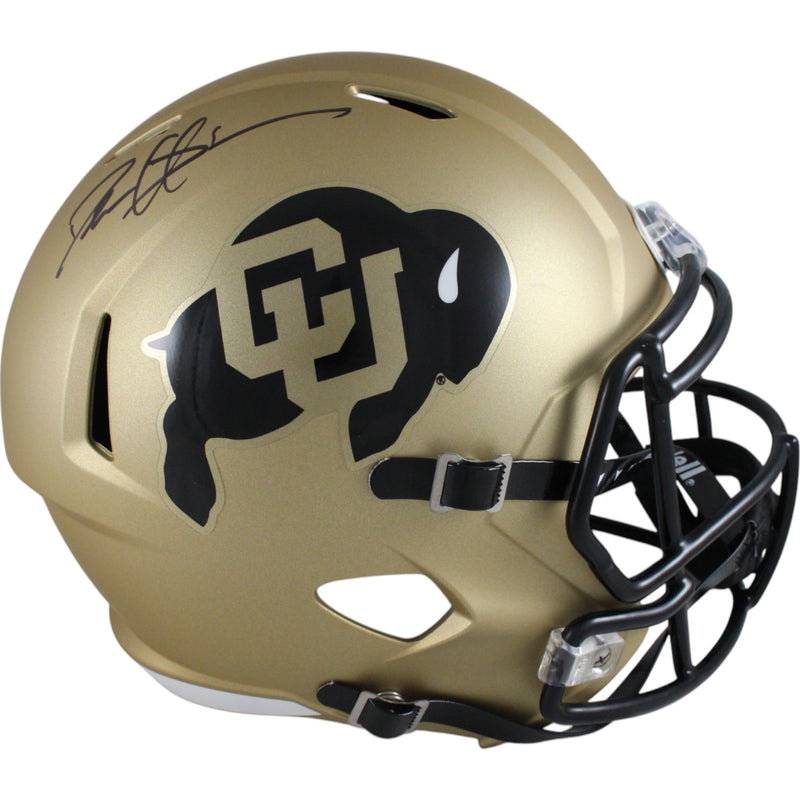 Deion Sanders Autographed Colorado Buffaloes Full Size Gold Replica Helmet