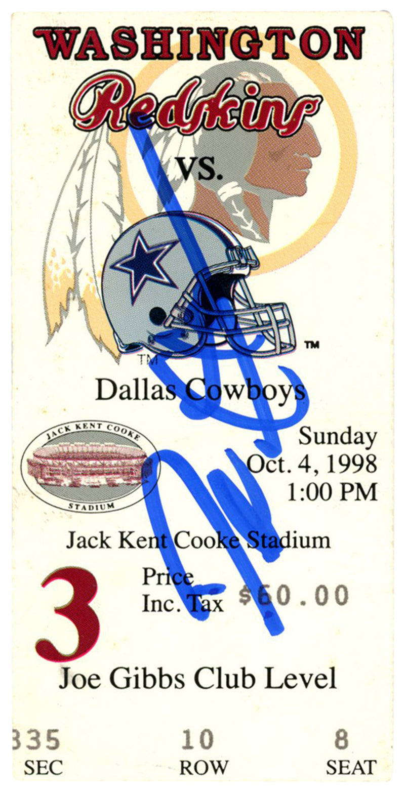 Deion Sanders Signed Dallas Cowboys 10/4/1998 Game Ticket BAS