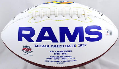 Eric Dickerson & Marshall Faulk Signed Rams Logo Football (Black)
