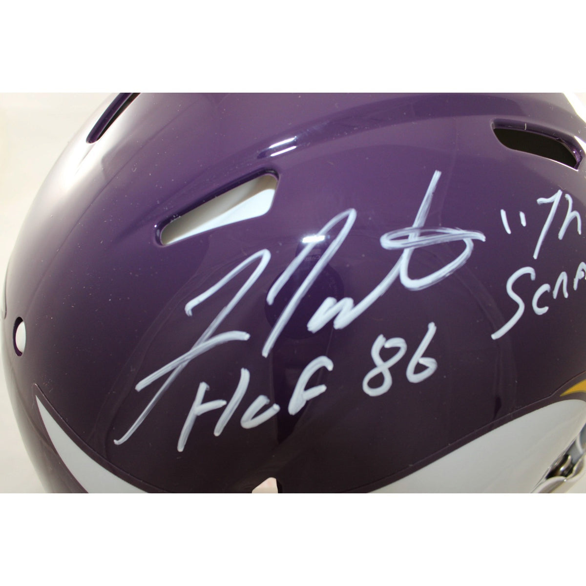 Fran Tarkenton Signed Minnesota Vikings Throwback Full Size Helmet