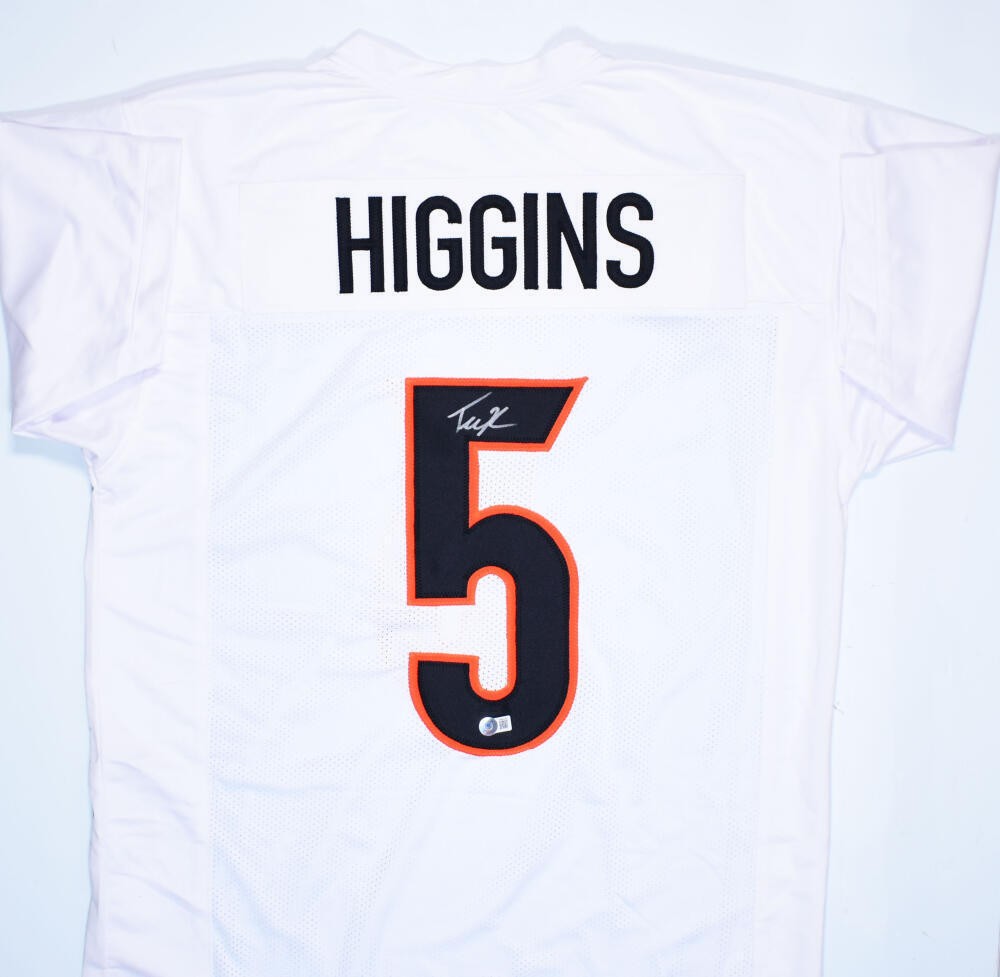 Tee Higgins Autographed White Custom Jersey
