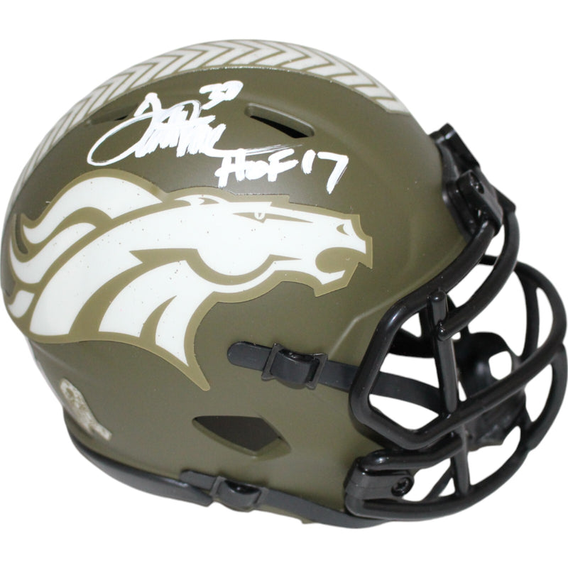 Terrell Davis Autographed Denver Broncos 2022 Salute to Service Mini Helmet
