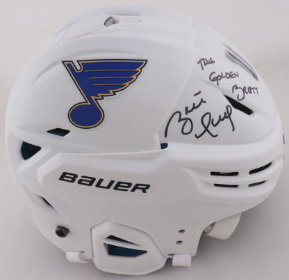 Brett Hull Signed St. Louis Blues Hockey Helmet with Inscription