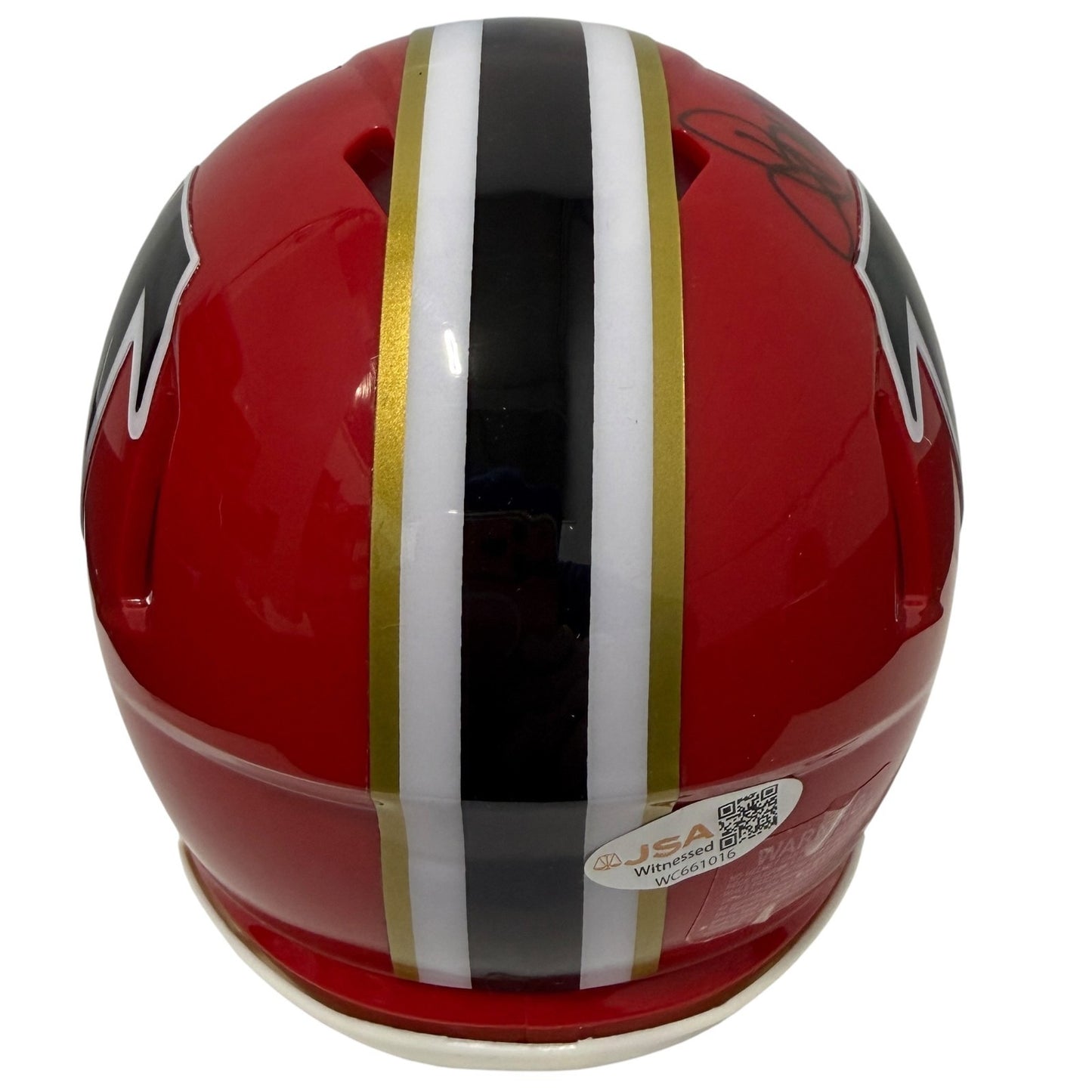 Jamal Anderson Signed Atlanta Falcons Throwback Red Mini Helmet