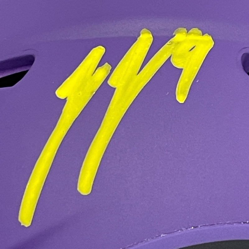 J.J. McCarthy Minnesota Vikings Signed Rave Mini Helmet (BAS)
