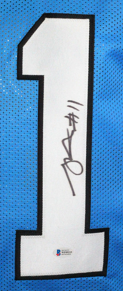 Robby Anderson Signed Blue Custom Football Jersey