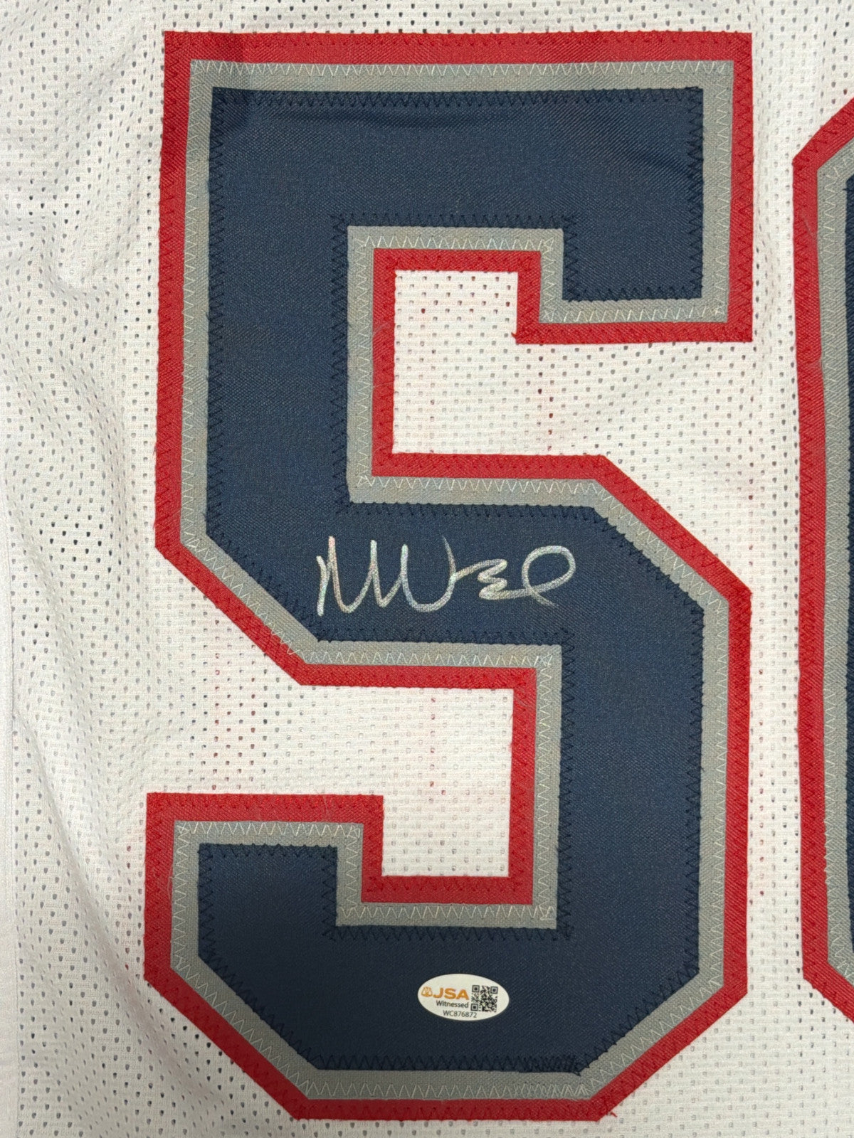 Mike Vrabel Signed New England Patriots White Custom Jersey