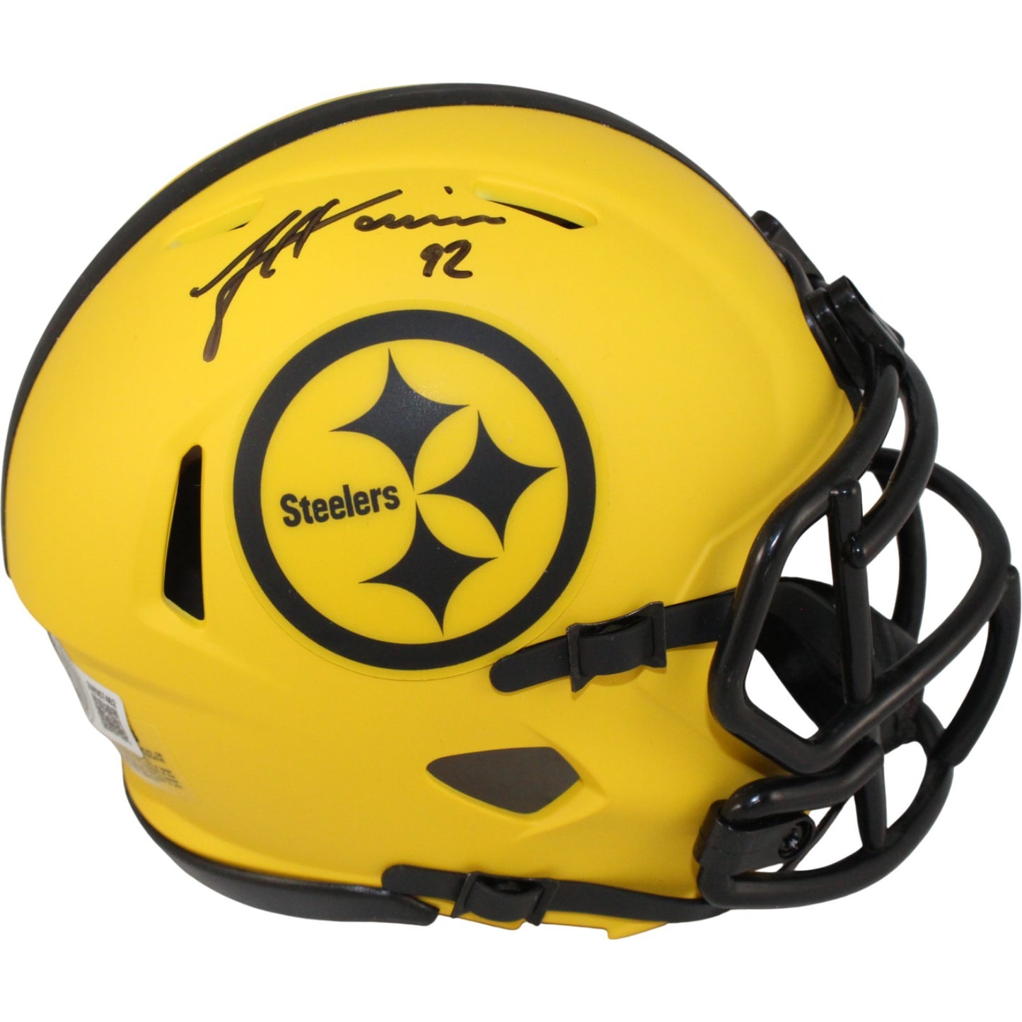 James Harrison Pittsburgh Steelers Autographed Rave Mini Helmet