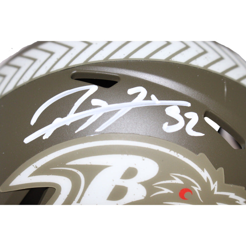 Ray Lewis Signed Baltimore Ravens Salute to Service Mini Helmet (BAS)