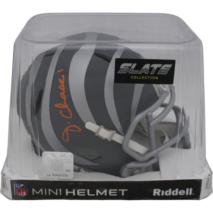 Ja'Marr Chase Cincinnati Bengals Slate Speed Mini Helmet Autographed