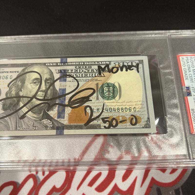 Floyd Mayweather Jr Signed $100 Bill with 4 Inscriptions PSA 10 Auto