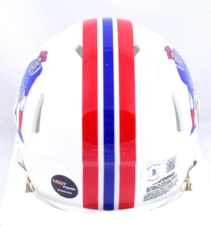Ty Law Signed New England Patriots 1982-1989 Throwback Speed Mini Helmet