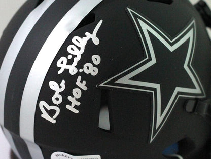 Bob Lilly Signed Dallas Cowboys Eclipse Mini Helmet with HOF Inscription