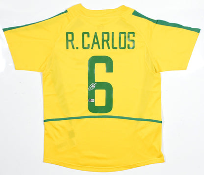 Roberto Carlos Autographed Brazil Home Jersey