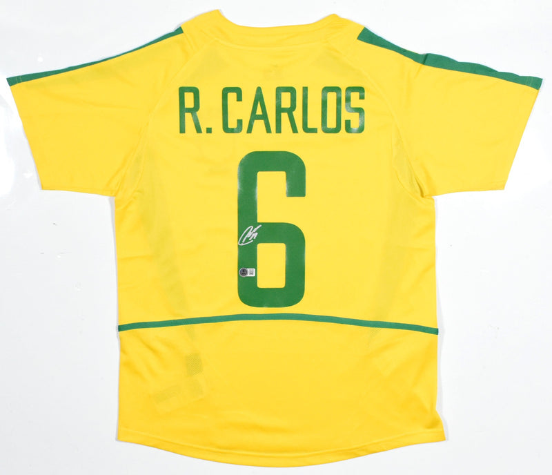 Roberto Carlos Autographed Brazil Home Jersey
