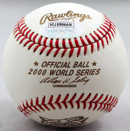 Joe Torre Signed 2000 World Series Baseball with Inscription