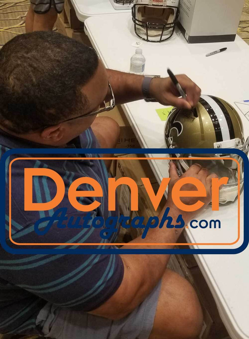Willie Roaf Signed New Orleans Saints Throwback Speed Replica Helmet HOF BAS