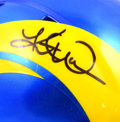 Kurt Warner Signed Los Angeles Rams Black Speed Mini Helmet