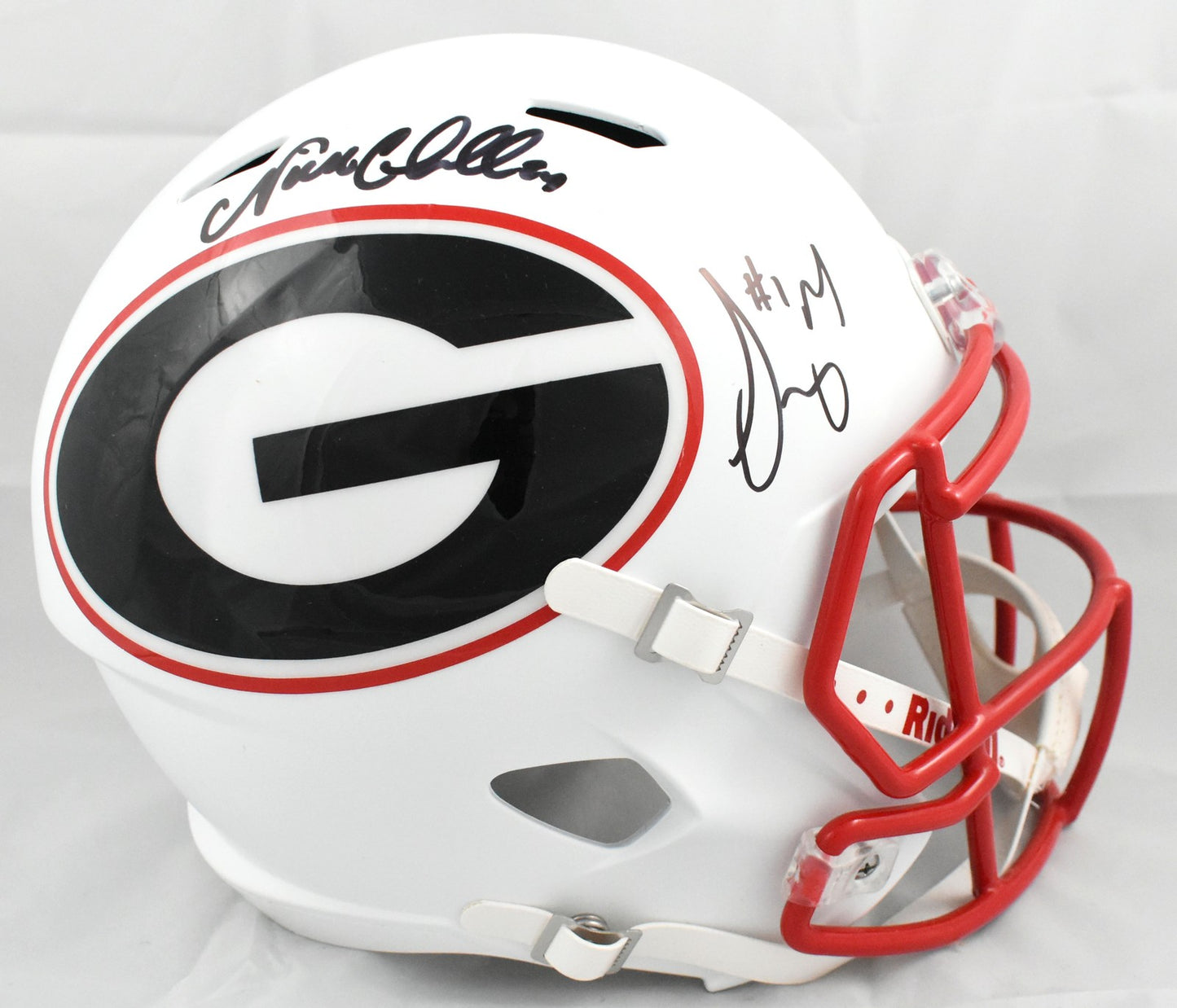Nick Chubb & Sony Michel Signed Georgia Bulldogs Full Size Amp Helmet