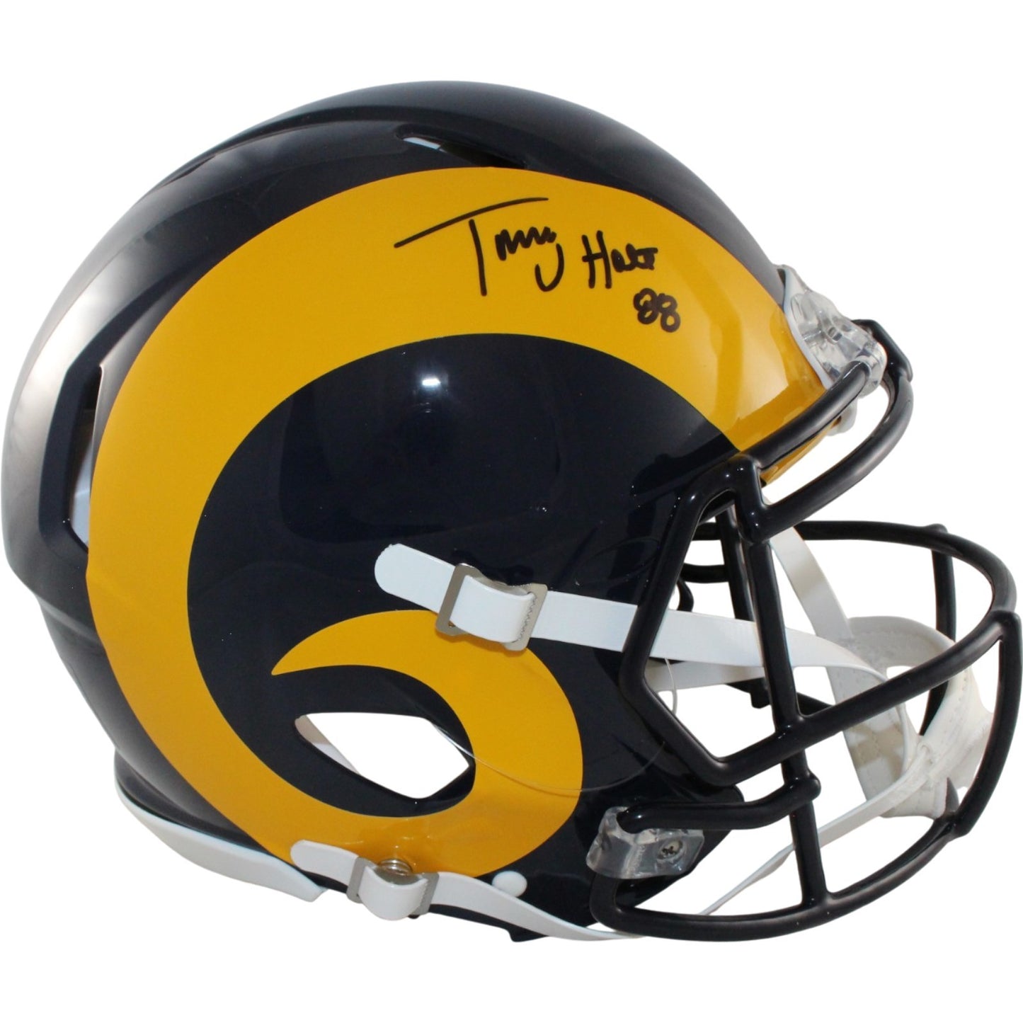 Torry Holt Autographed St. Louis Rams Full Size Authentic Throwback Helmet