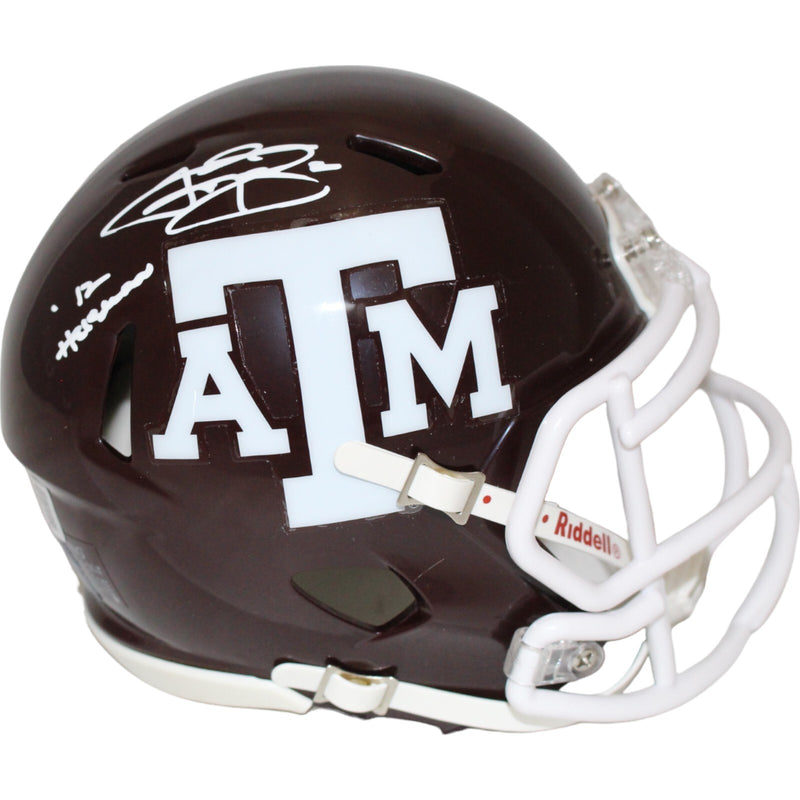 Johnny Manziel Signed Texas A&M Aggies Maroon Mini Helmet "Heisman"