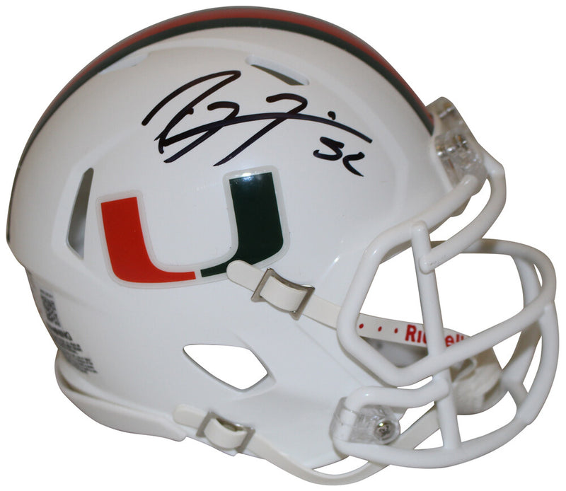Ray Lewis Signed Miami Hurricanes Riddell Speed Mini Helmet