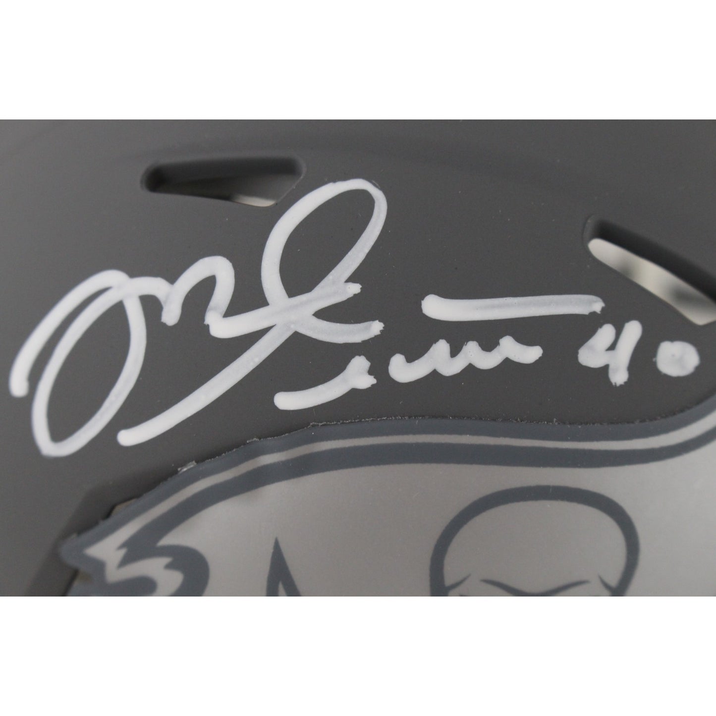 Mike Alstott Autographed Tampa Bay Buccaneers Slate Mini Helmet