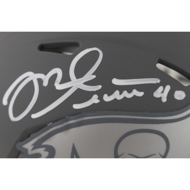 Mike Alstott Autographed Tampa Bay Buccaneers Slate Mini Helmet