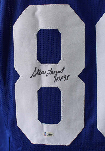 Steve Largent Autographed HOF Inscribed Blue Pro Style Jersey (Beckett)