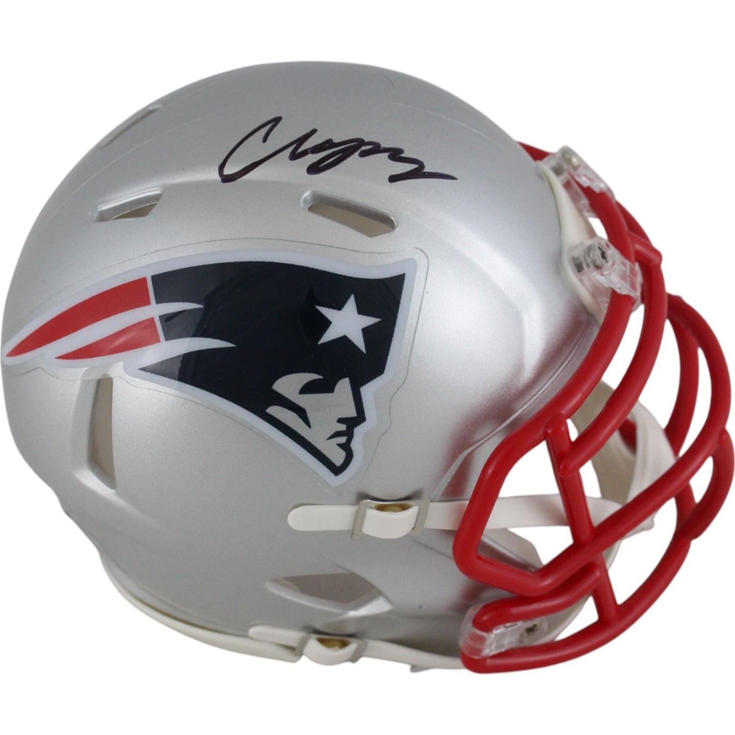 Christian Gonzalez Autographed New England Patriots Speed Mini Helmet