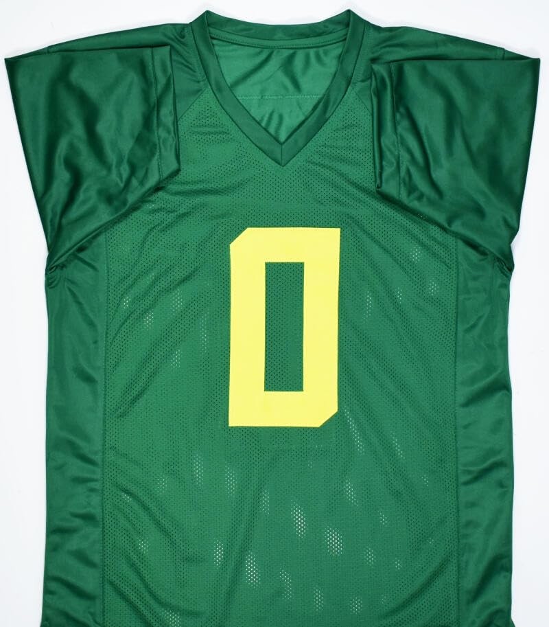 Christian Gonzalez Signed Oregon Custom Green College Jersey