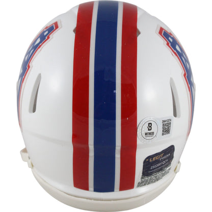 Warren Moon Signed Houston Oilers Throwback Mini Helmet HOF