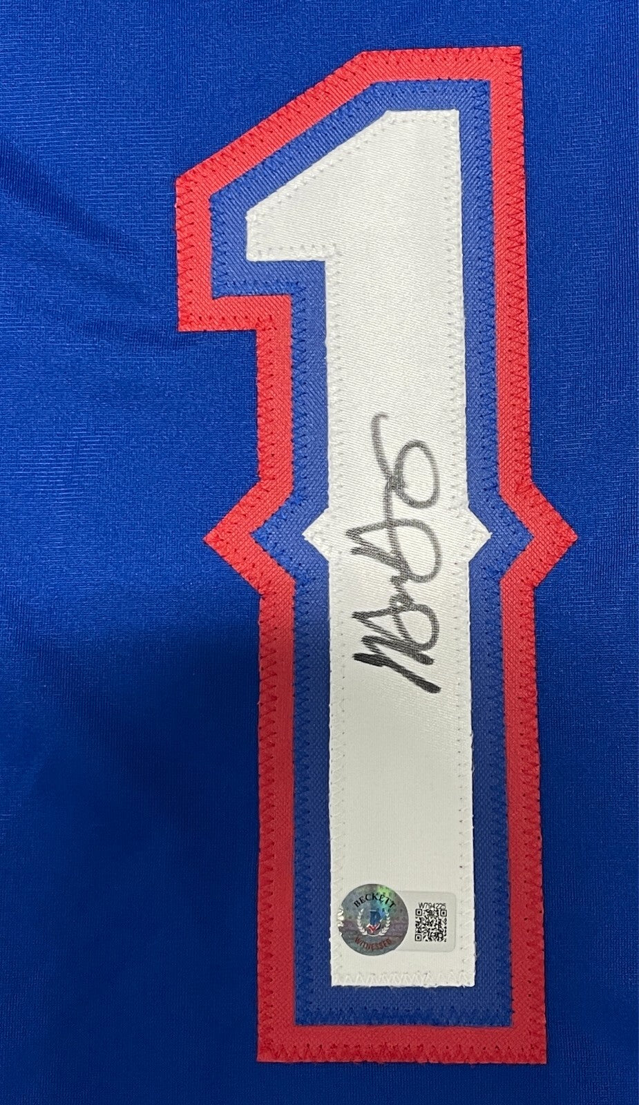 Michael Young Signed Texas Rangers Custom Jersey Beckett BAS COA
