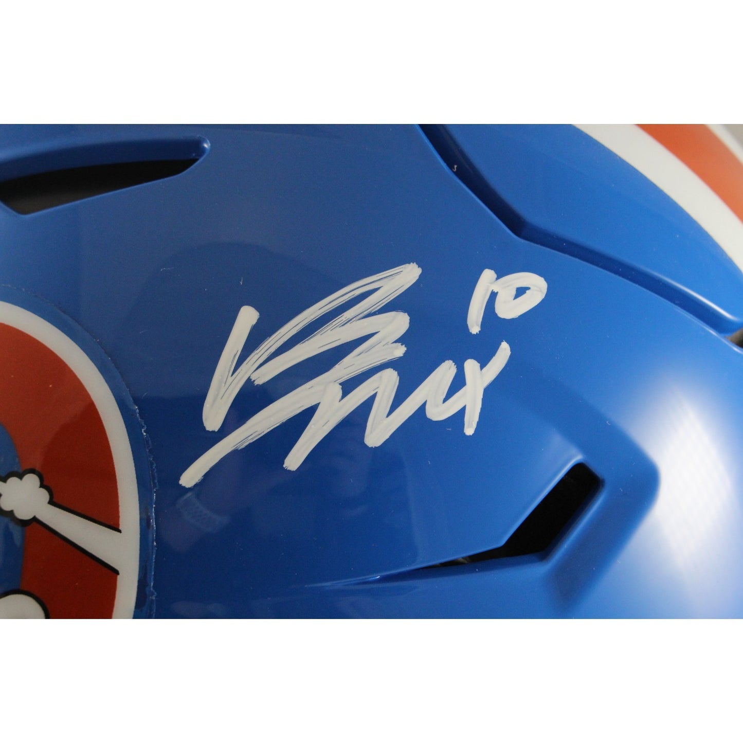 Bo Nix Denver Broncos Autographed Authentic Throwback SpeedFlex Helmet