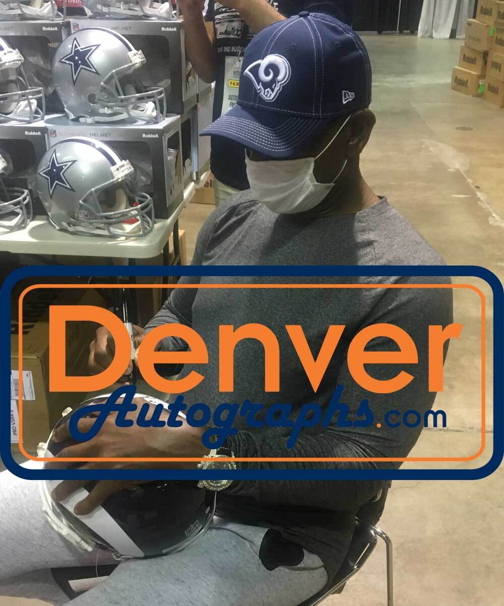 Eric Dickerson Signed Los Angeles Rams Full Size AMP Replica Helmet