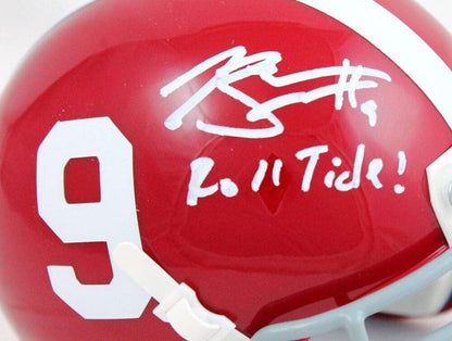 Bryce Young Signed Alabama Crimson Tide White Mini Helmet (Roll Tide Inscr)