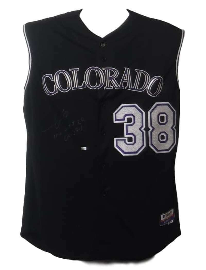 Ubaldo Jimenez Signed Colorado Rockies Authentic No-Hitter Jersey
